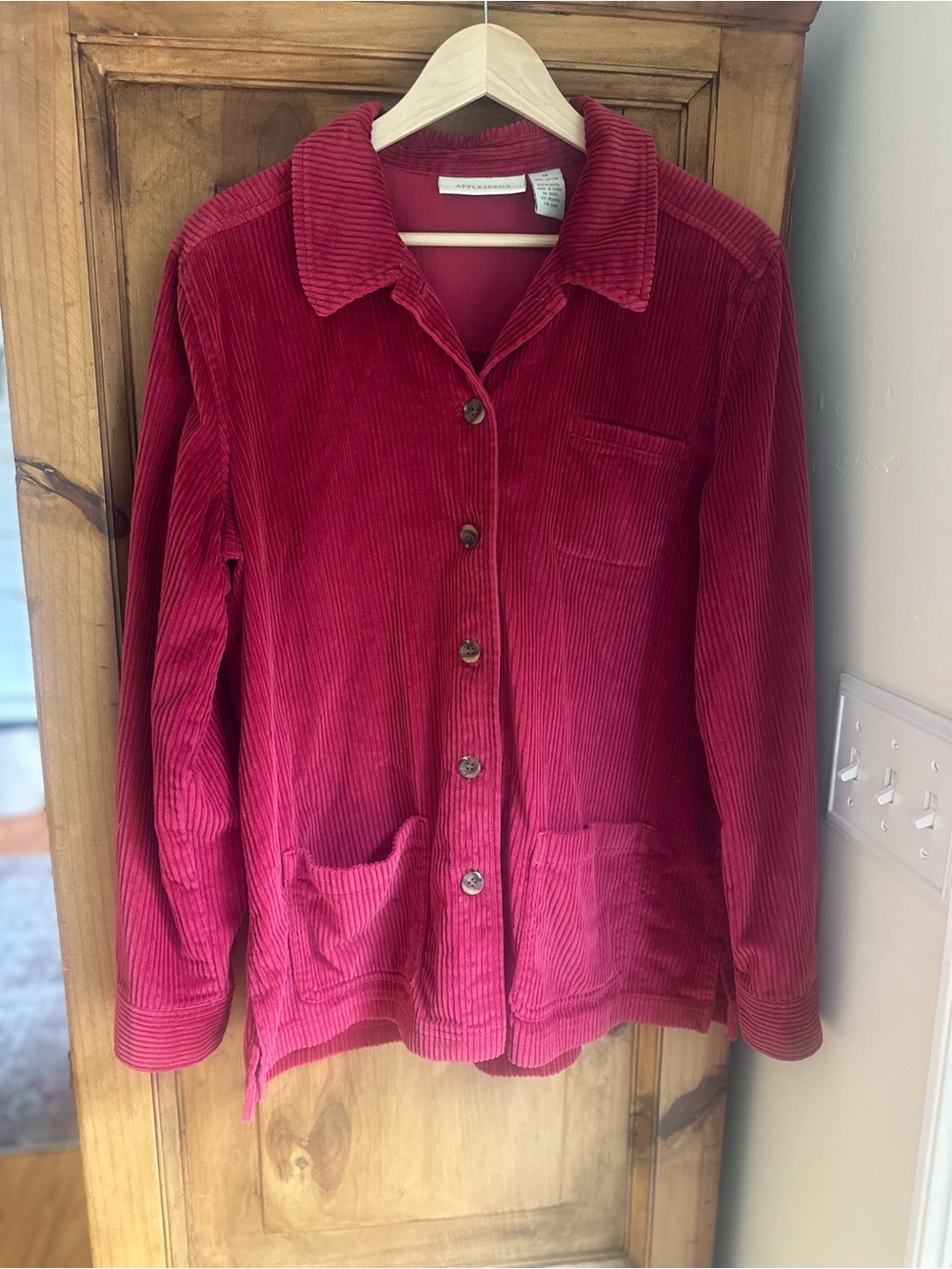 Appleseed's Red Corduroy Button-Up Jacket